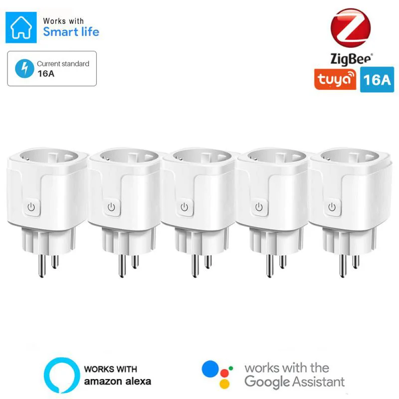 

Умная розетка с Wi-Fi, 16 А, работает с приложением Alexa Google Home Smartlife/Tuya