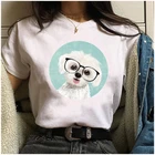 Женская футболка с коротким рукавом Harajuku, летняя модная повседневная футболка с принтом милой собаки, футболка большого размера с мультяшным рисунком