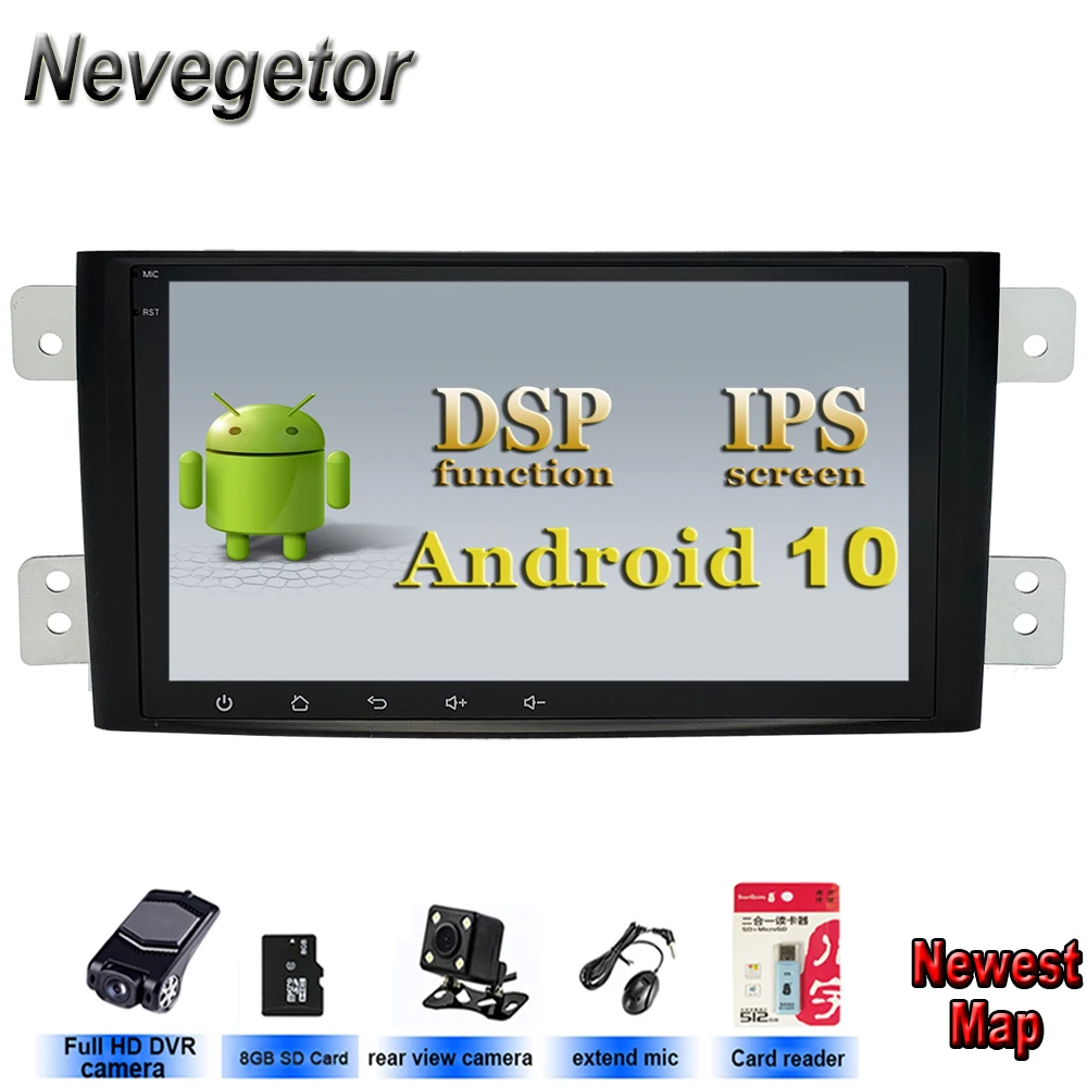 Автомобильный мультимедийный плеер IPS android 10 для suzuki grand 2006 2011 vitara автомобильный
