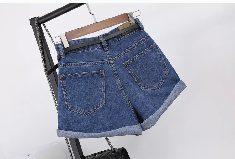 Шорты женские джинсовые с завышенной талией винтажные повседневные короткие