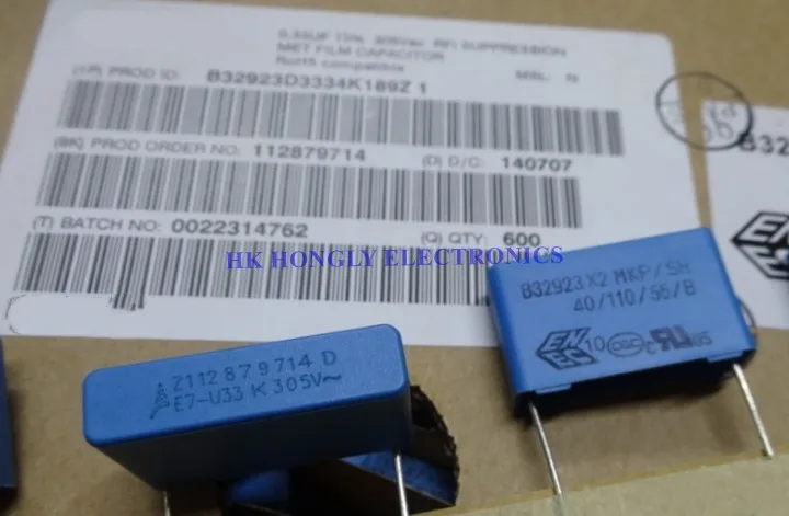 20 шт B32923 X2 MKP/SH D U33 K 10% 334 0 33 мкФ 305V P = 22 5 мм Размеры с пленочный
