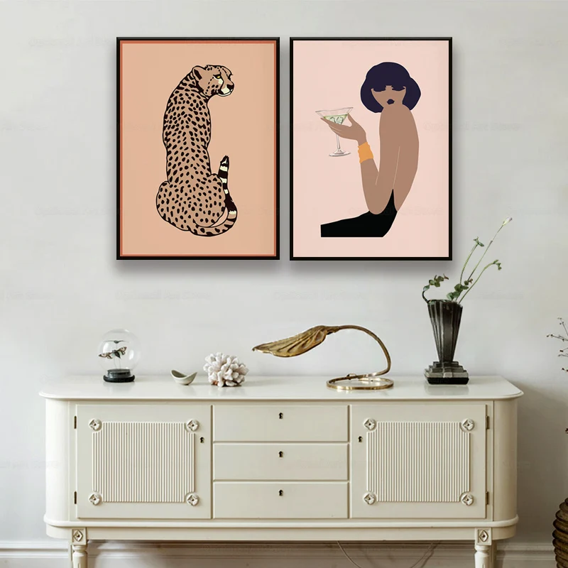 Постеры и принты в стиле бохо для женщин гепарда холст с леопардовым принтом