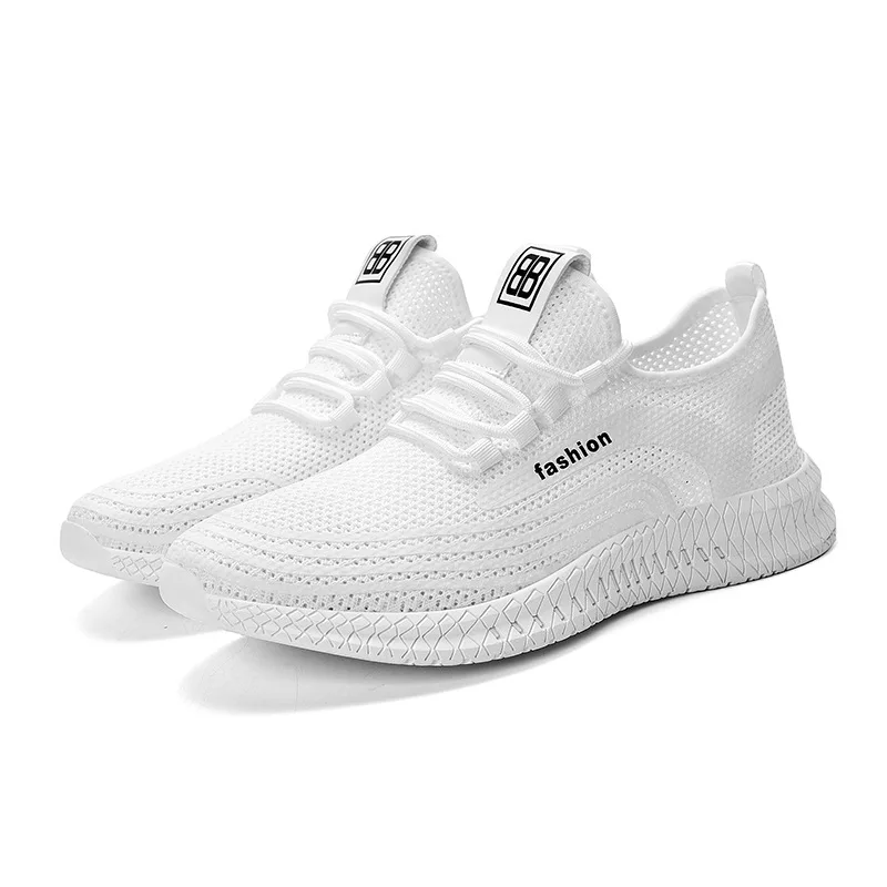 Мужские кроссовки 2019 летняя дышащая сетчатая обувь мужская однотонная