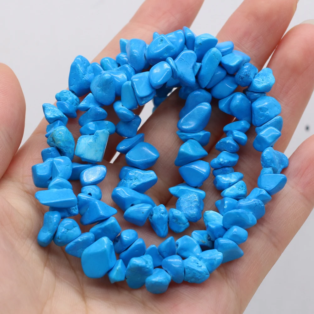 

Semi-precious Chip Beads Blue Turquoise 5-8mm Good Quality For DIY Necklace Earrings Accessories Gift Length 40cm