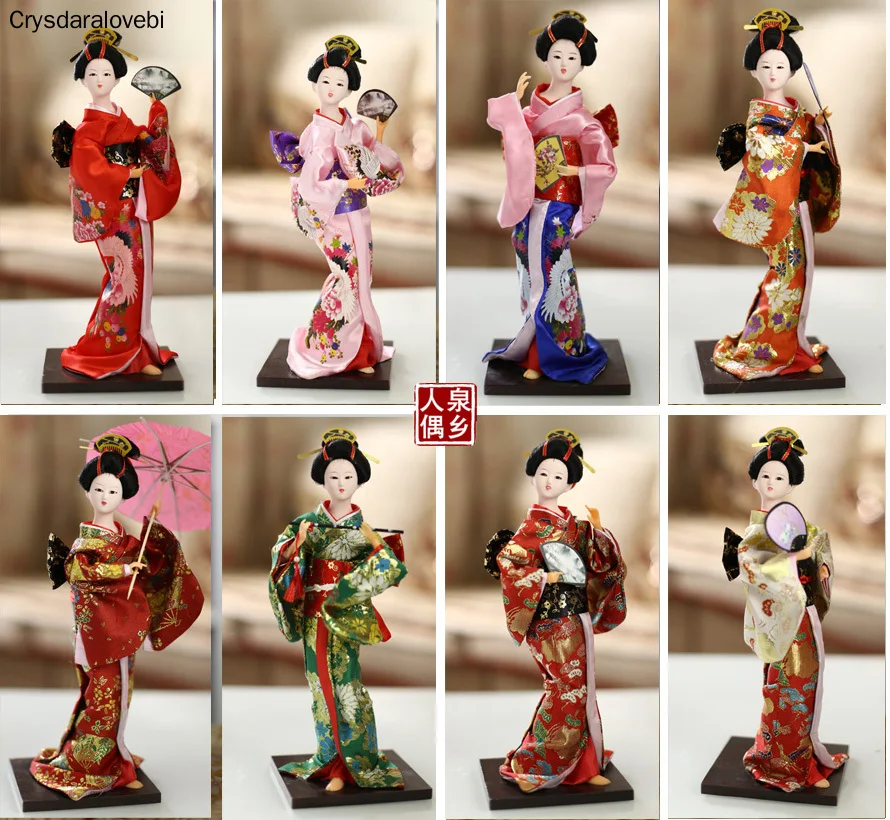 30 см Kawaii японские милые статуэтки гейши куклы с красивым кимоно Новый дом