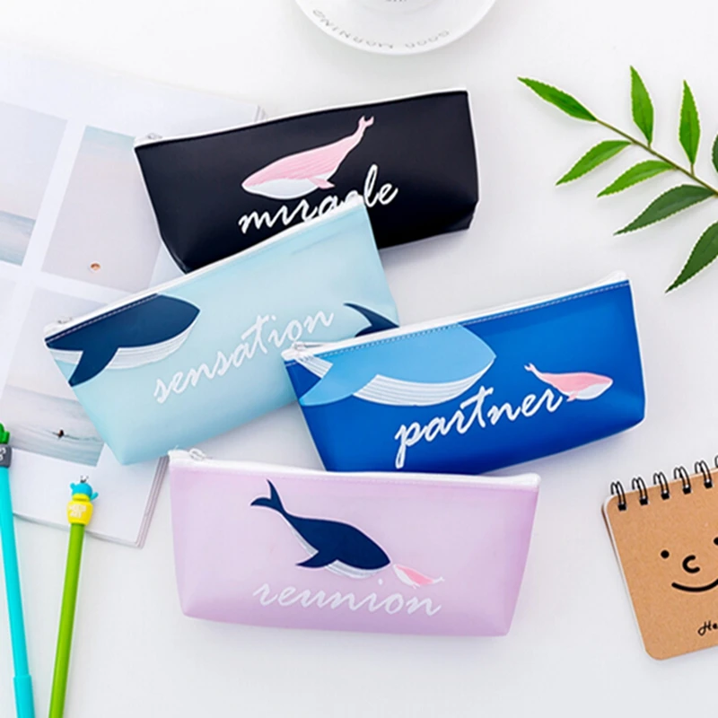 Чехол для карандашей милая черная школьная кожаная сумка школьные