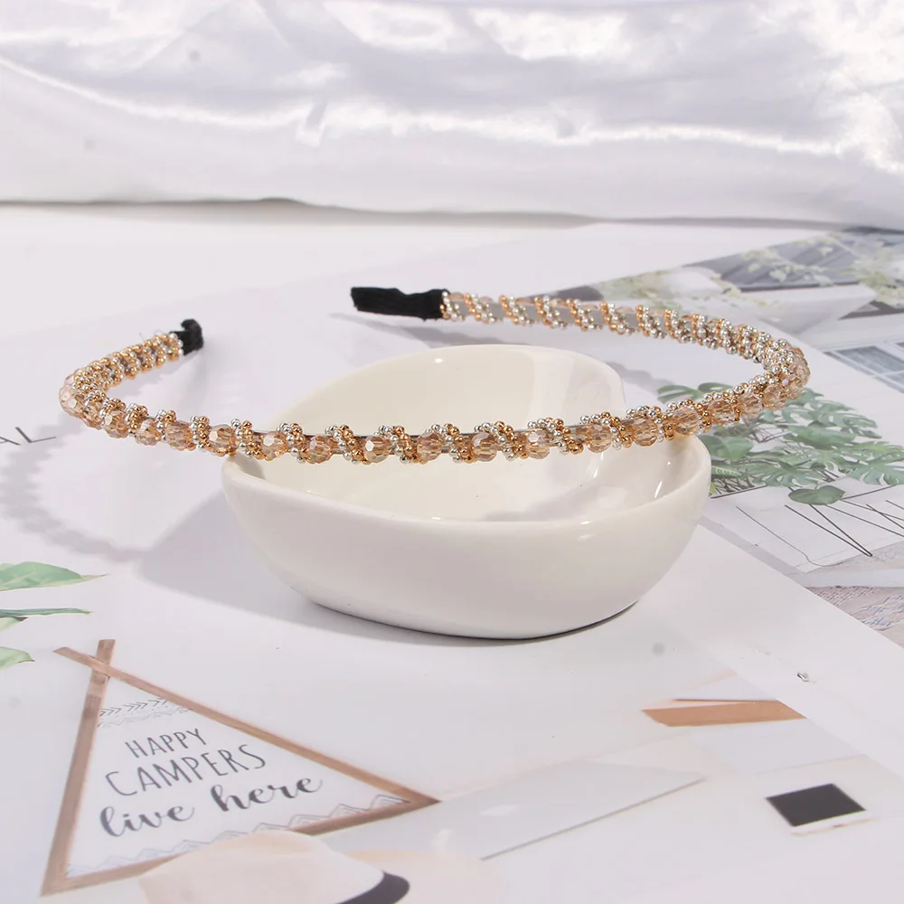 Хрустальные стразы повязка на голову с блестящим жемчугом свадебная тиара