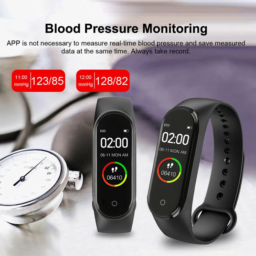 Men Smart Sports Blood Pressure Heart Rate Monitor with Watch Men and Women Monitor Waterproof Bracelet Connected Watch Child ninkear 116plus smart watch women men children heart rate blood pressure monitor waterproof sports smart watch for apple android