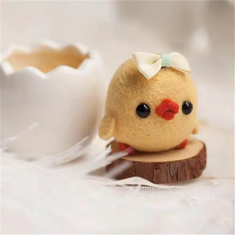 DIY маленькая курица Пингвин Шерсть Войлок рукоделие с баклажаном необработанный