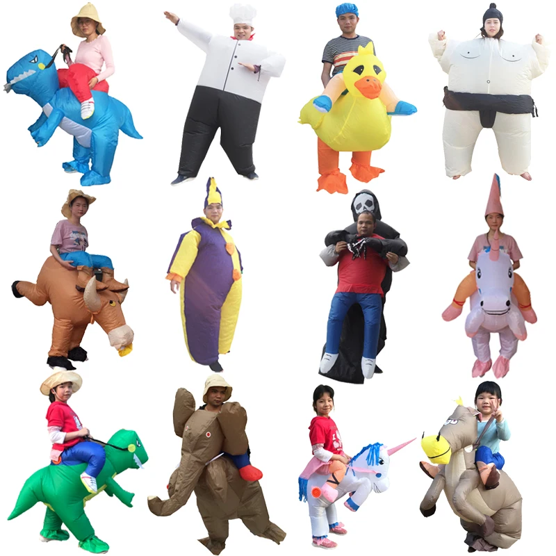 Для мужчин для взрослых фентази надувной костюм динозавра Единорог вечерние