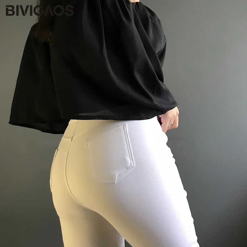 BIVIGAOS 2019 Весенние Мода и досуг новые черные брюки леггинсы на пуговицах корейские