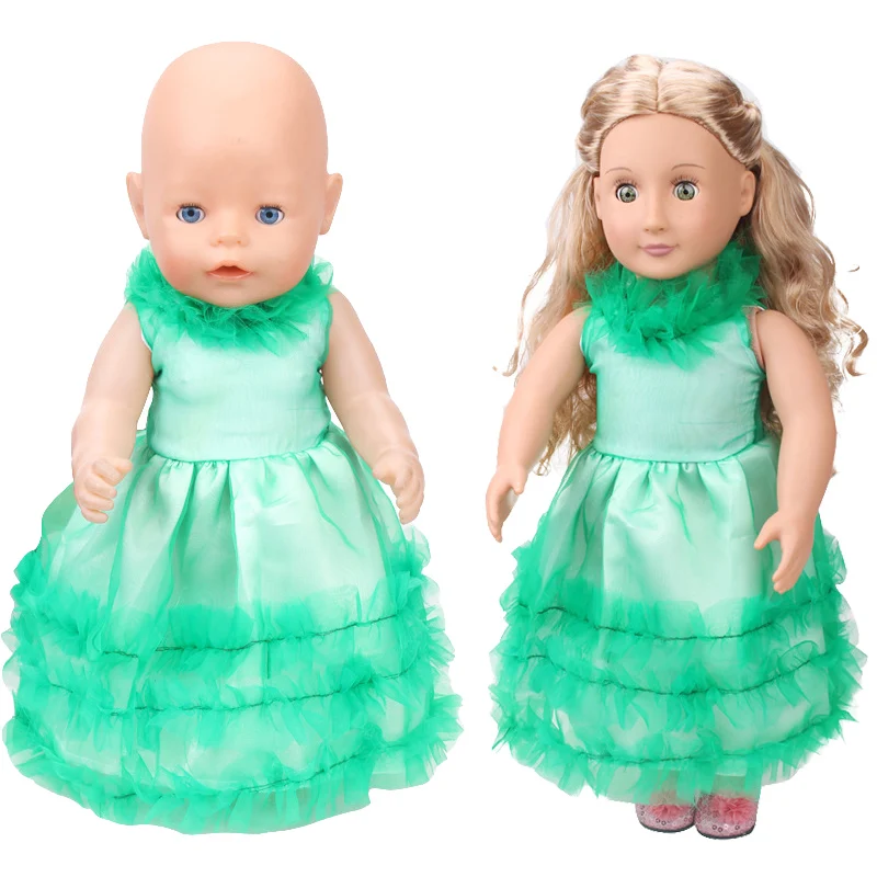 Модное кружевное вечернее платье принцессы зеленая юбка подходит для 43 см