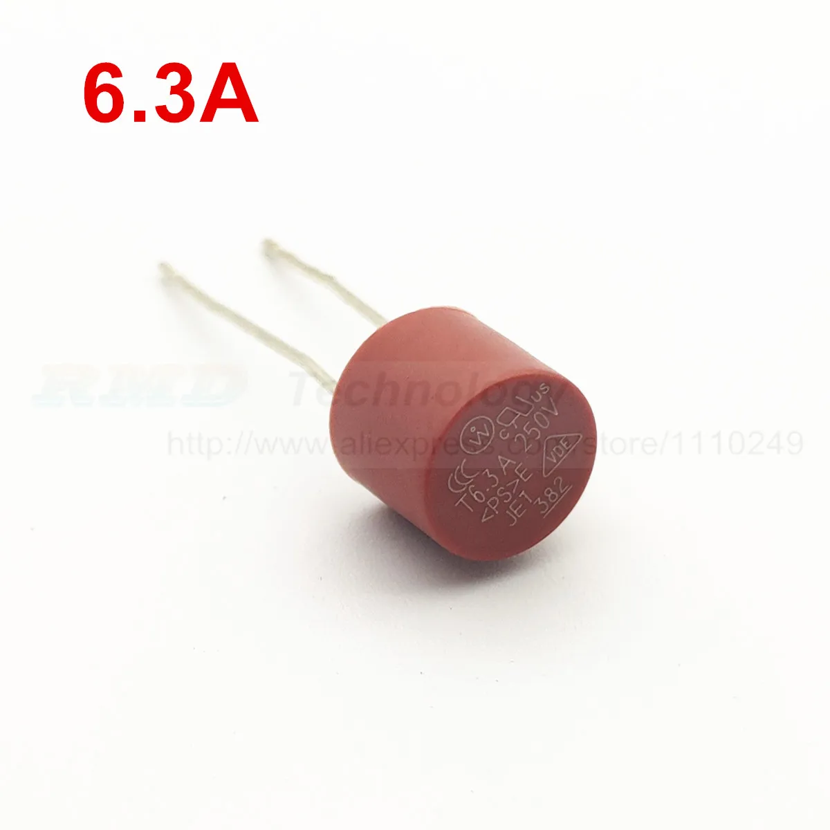 10 шт./лот 382 медленный разрыв T3.15 3.15A 4A 5A 6.3A 250V Цилиндрический трубчатый