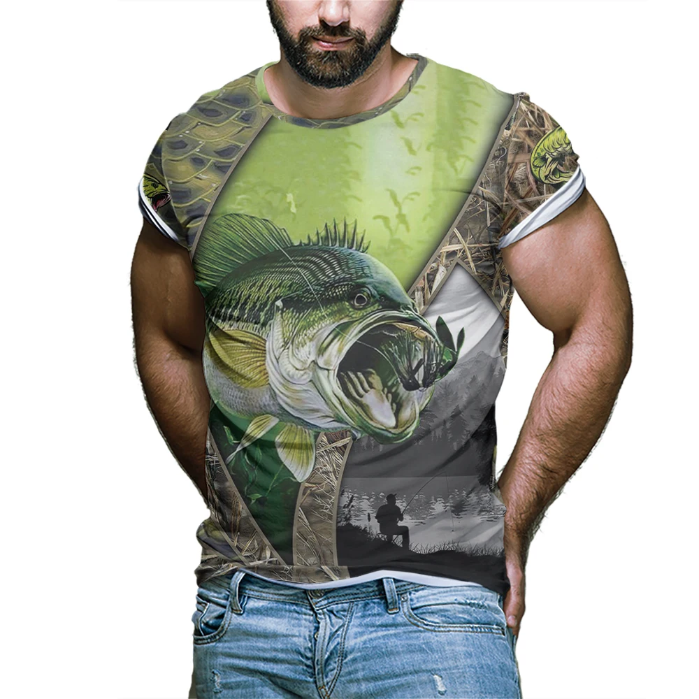 

3D renderings Men's Short-sleeved 2021New T-shirt fashion print personality summer round neck strret fashion clothing