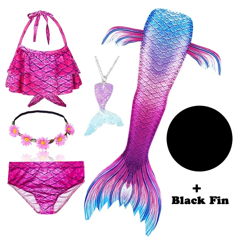 Детский женский костюм русалочки купальник в виде костюма Ариэль с хвостом и
