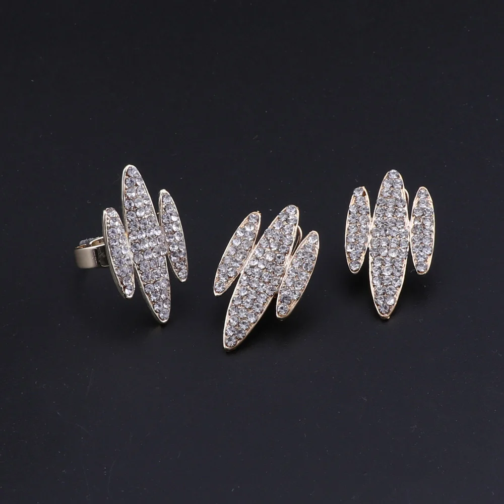 Изысканный комплект ювелирных изделий золотого бренда Дубай женские свадебные