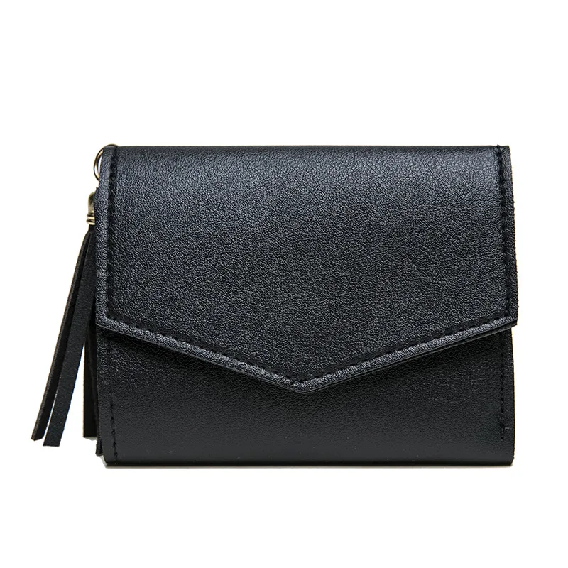 

Short Wallet Female Korean Version of The Tassel Small Wallet Simple Square Simple Wallets Ladies Coin Purse Mini Bag
