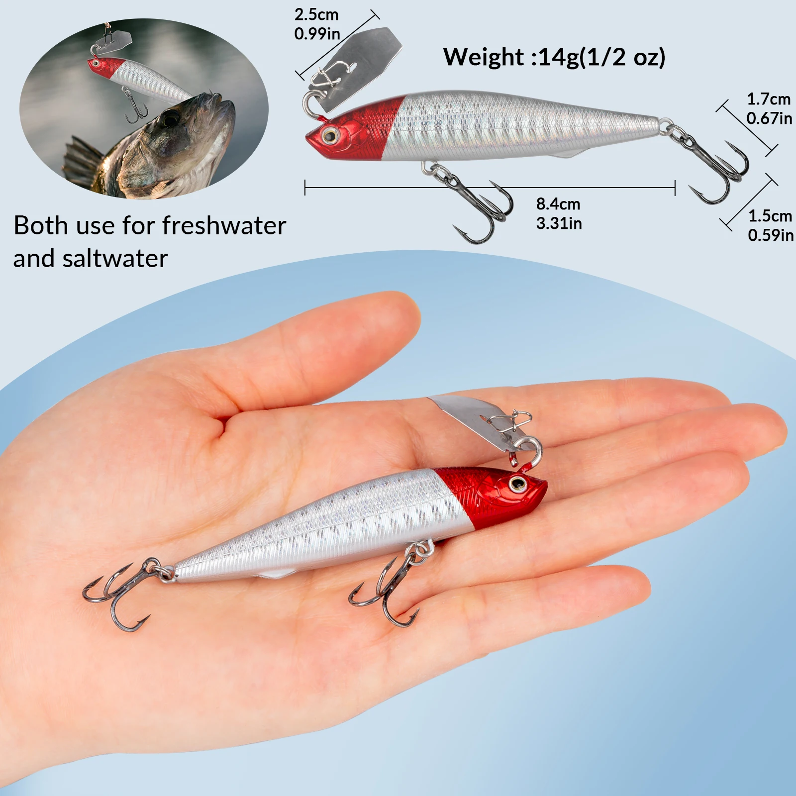1 шт. рыболовная приманка-Поппер 14 г топвотер 8 4 см жесткая приманка Искусственные