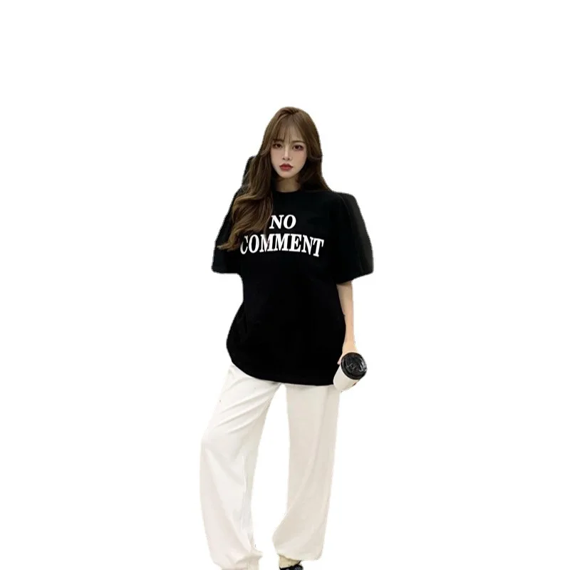 

New women's clothing in spring and summer of 2021 South Korean fashion loose mesh red round neck thick matte design Short Sleeve
