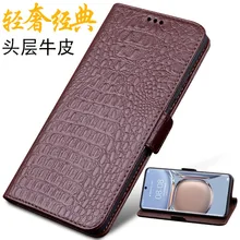 Hot New Luxury Lich Genuine Leather Flip Phone Case For Oppo K9 Pro Real Cowhide Leather Shell Full Cover Pocket Bag