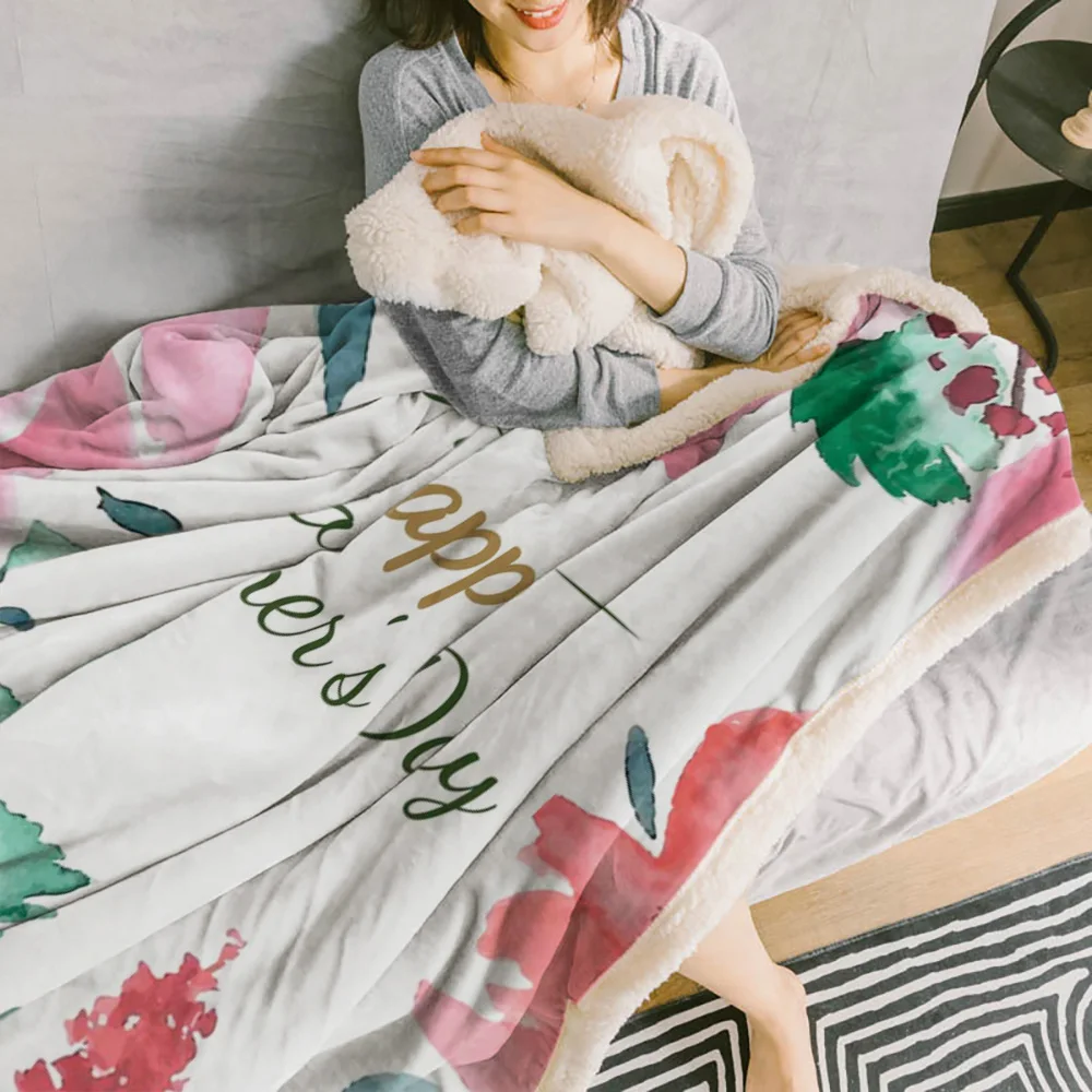 День матери Акварельные Цветы теплое мягкое одеяло офисный диван плюшевое