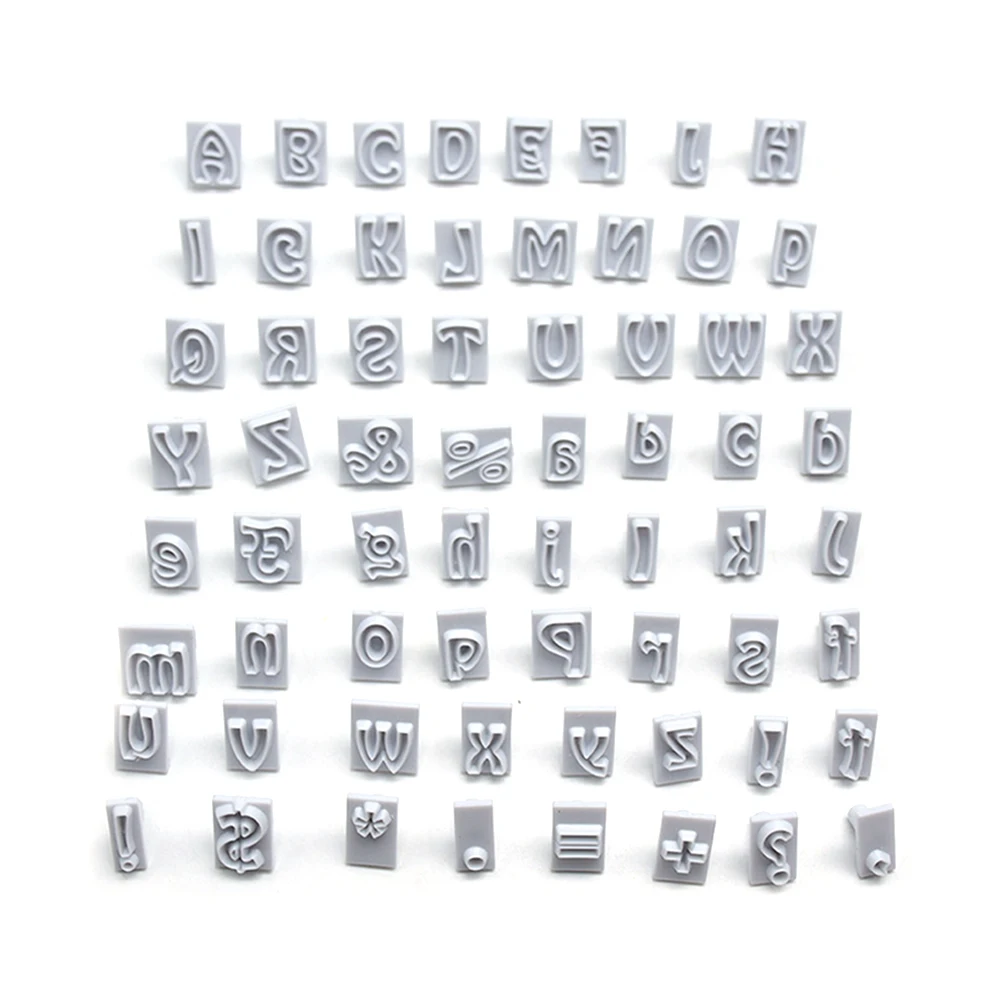 64 шт пластиковые формочки для печенья 3D DIY Алфавит помадка Формочки верхний и