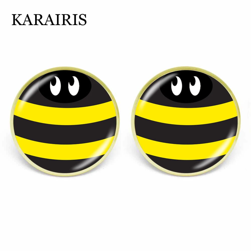 

KARAIRIS 2020 Cute New Cute Lovely Bee Earrings Fashion Jewelry Korean Style Punk Stud Earrings for Women Girls Gift Wholesale