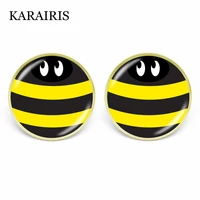 karairis 2020 cute new cute lovely bee earrings fashion jewelry korean style punk stud earrings for women girls gift wholesale
