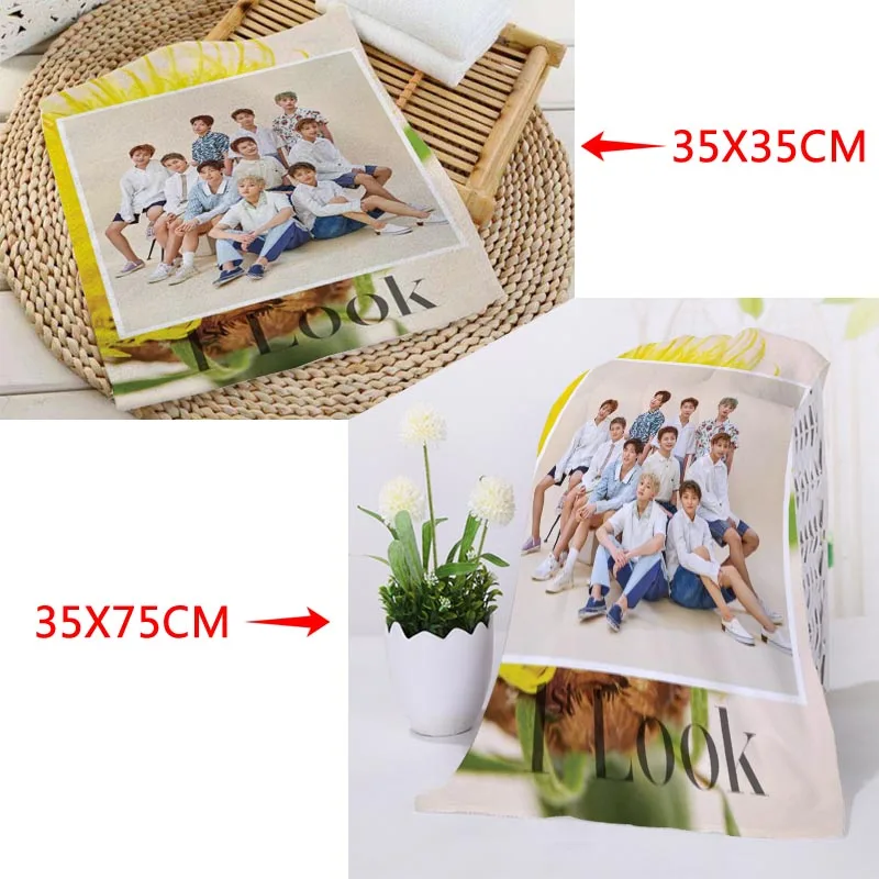 Золотое детское квадратное полотенце с принтом KPOP на заказ абсорбирующее