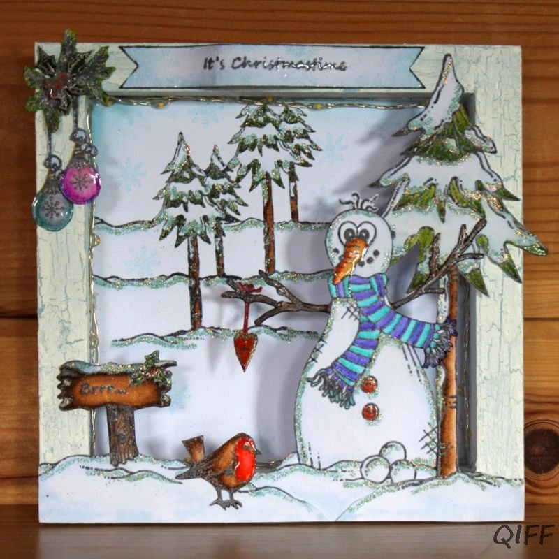 Рождественский Снеговик Силиконовая печать штамп сделай сам скрапбукинг