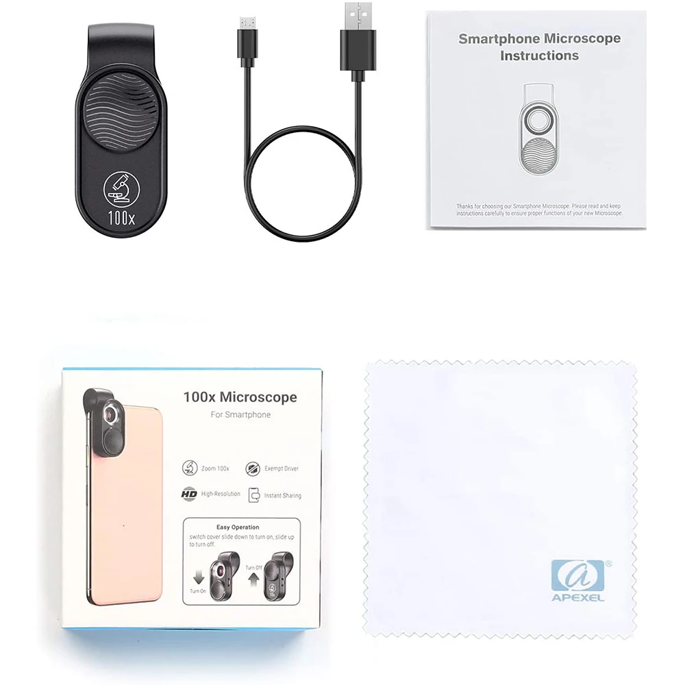 

Mobile Phone Handheld Microscope HD Optical Lens Wireless Digital Camera for IPad / Laptop Mobile Phone Accessories 100X