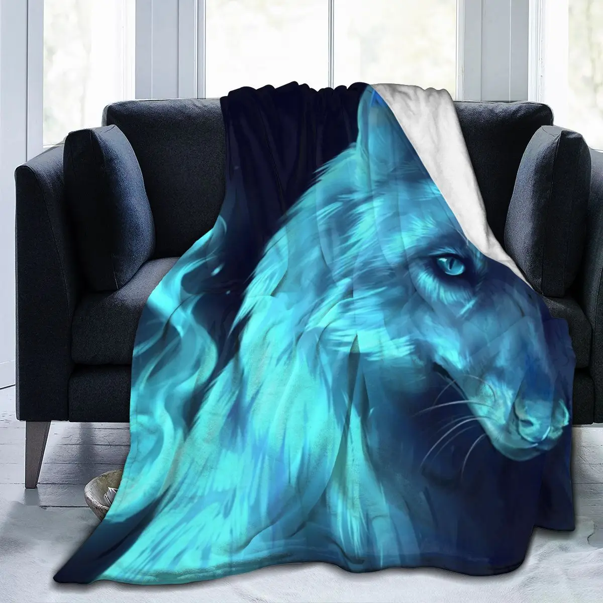 

Wild Wolf And Moon Animals Galaxy Soft Cozy Fleece Throw Blankets For Sofa Bed Couch Dropship Wholesale Decorative Family Throw