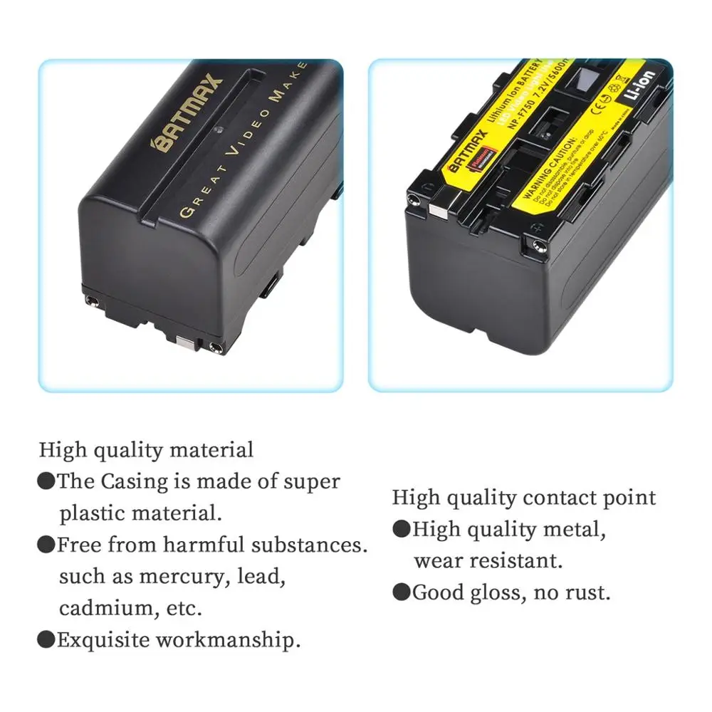 2X Batmax 5200 мАч Φ NP F770 np f750 NPF770 750 Аккумулятор Akku для Sony F960 F970 |