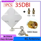 Антенна GRANDWISDOM 3G, 4G IOT, 35 дБи, кабель 2 м, разъем 2 * SMA для модема 4G, маршрутизатора, адаптер SMA Female to TS9 Male