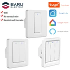 ЕС 123 клавиши Wi-Fi умная кнопка настенный выключатель без нейтрального провода требуется голосовой пульт дистанционного управления приложения Tuya Smart Home Alexa