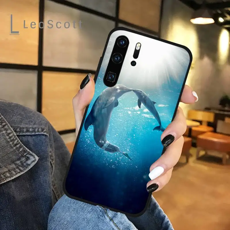 

cute dolphin animals Phone Case For Huawei P 20 30 40 lite pro smart 2019 honor 10 i lite 8x nova 5t mate 20 pro funda