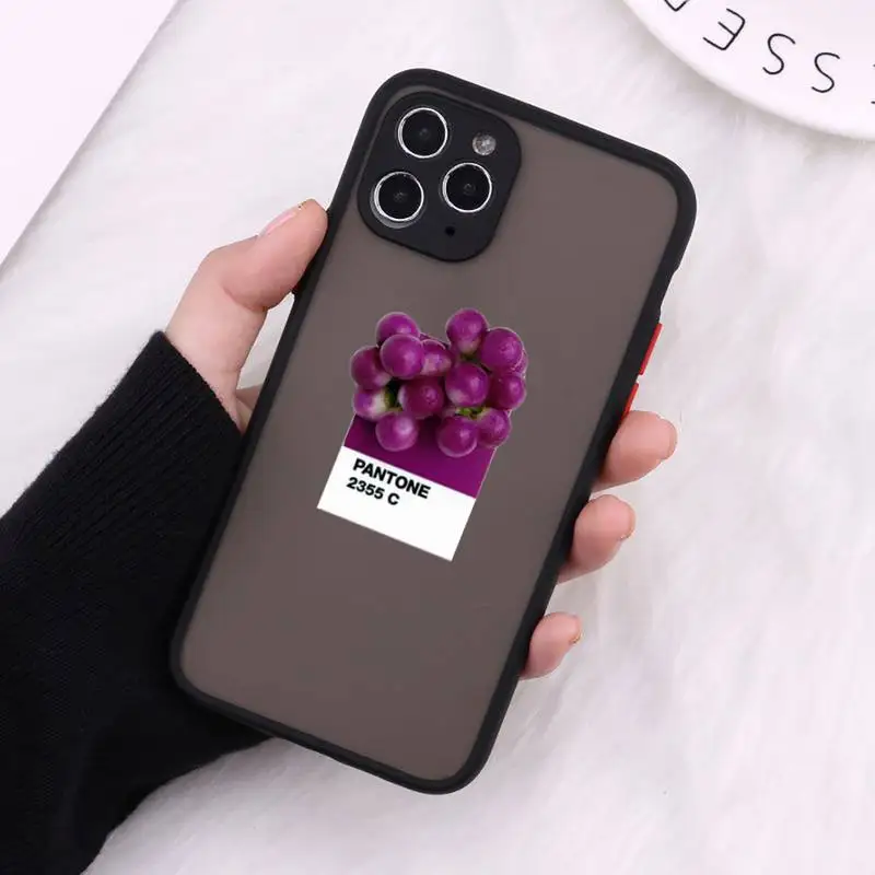 

Wave peach Fundas strawberry orange Phone Case For iPhone 12 11 Mini Pro XR XS Max 7 8 Plus X Matte transparent Cover