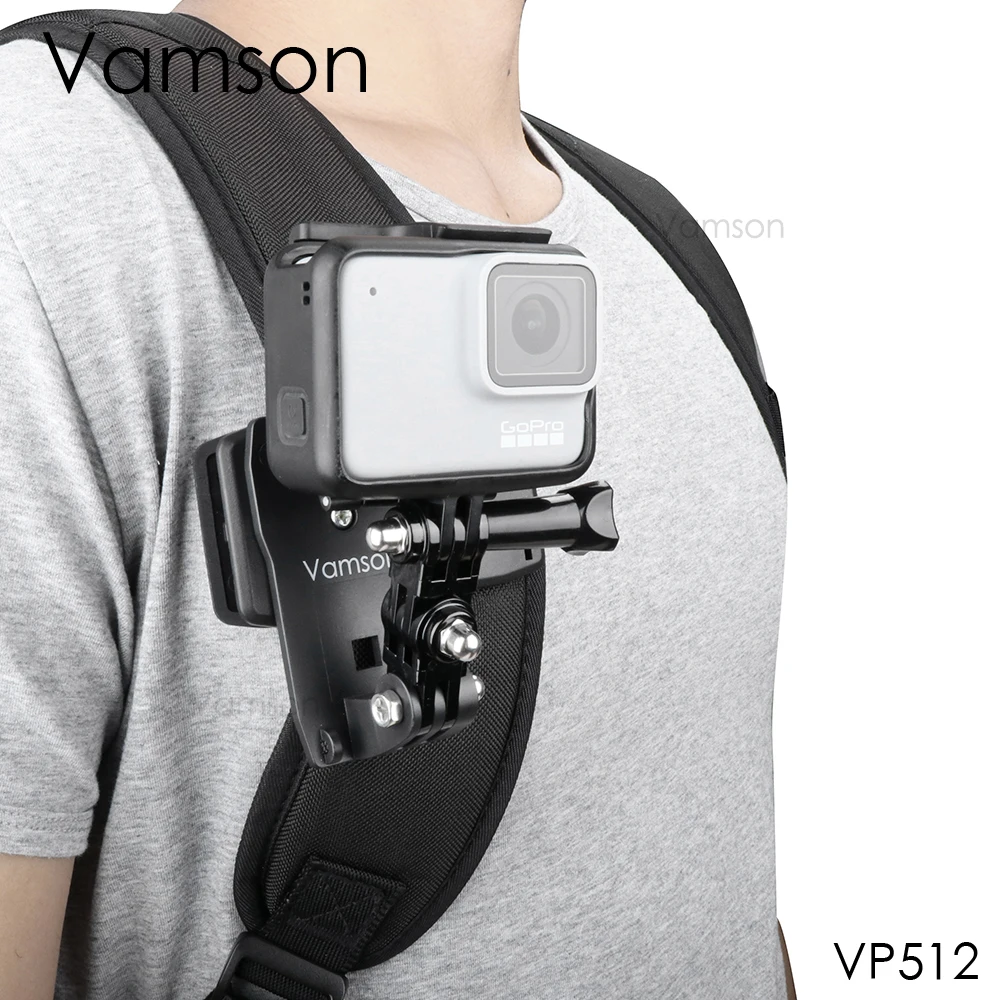 Vamson для Go Pro 8 аксессуары 360 градусов вращающийся зажим для GoPro Hero 8 7 6 5 4 3+ для Xiaomi yi для SJCAM для SJ4000 VP512