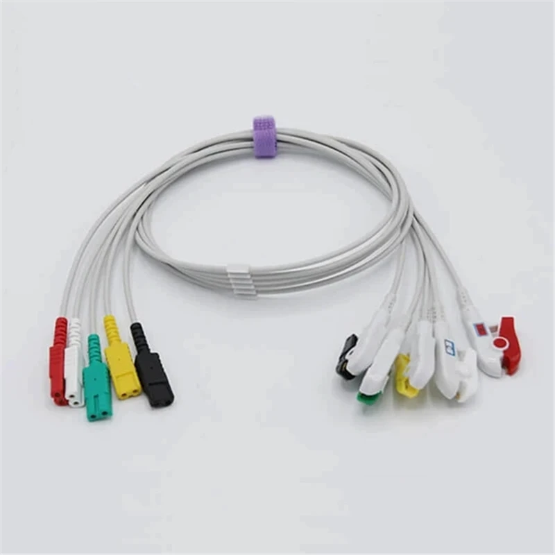 Compatible LL style AAMI ECG Lead Cable Set 5 Wires IEC European Standard Pinch/Grabber |