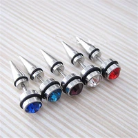 1pc new cool punk mens 316l titanium steel hoop round piercing hypoallergenic 2021 gothic ear studs for men and women jewelry