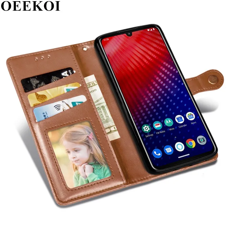 Чехол-книжка OEEKOI из искусственной кожи для Moto E6 Play G8 Plus One Zoom P40 G7 Z4 Power | Мобильные