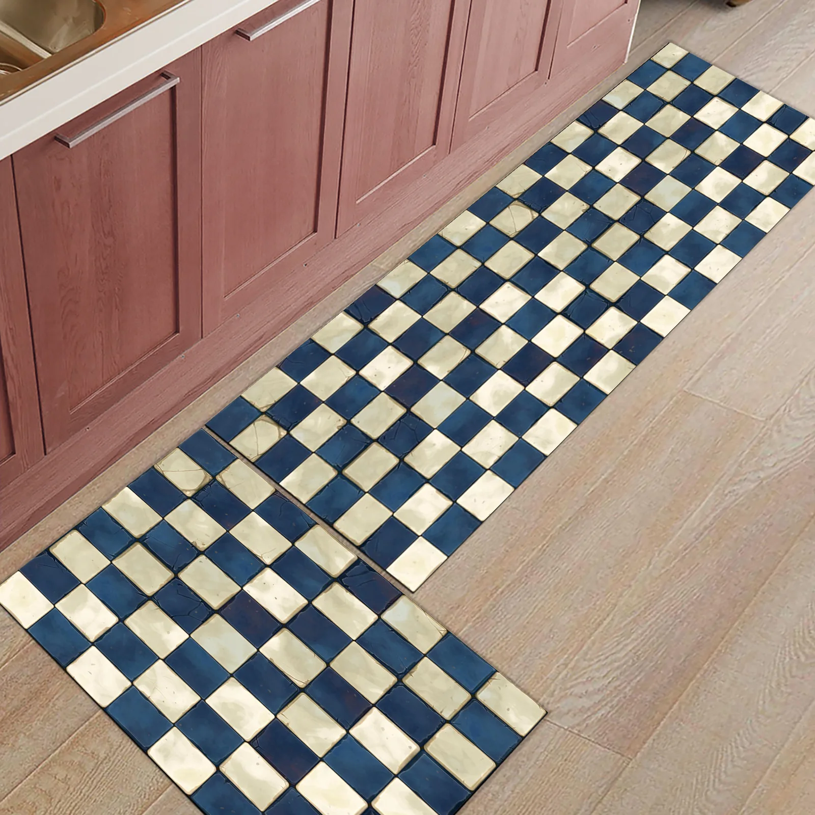 

Square Wall Retro Door Mat Set Carpet In The Living Room Rug for Kitchen Bath Mat Home Decor Entrance Door Mat