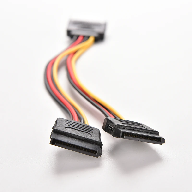 Кабель-адаптер SATA 15 Pin на 2 гнезда разветвитель кабеля адаптера для ПК компьютера