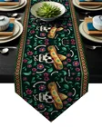 Мексиканский череп соломенная шляпа настольная дорожка с Флагом Женская скатерть настольная дорожка для свадьбы