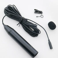 micwl xlr 48v phantom power 3pin lavalier microphone tie clip 5m wire lapel microfone