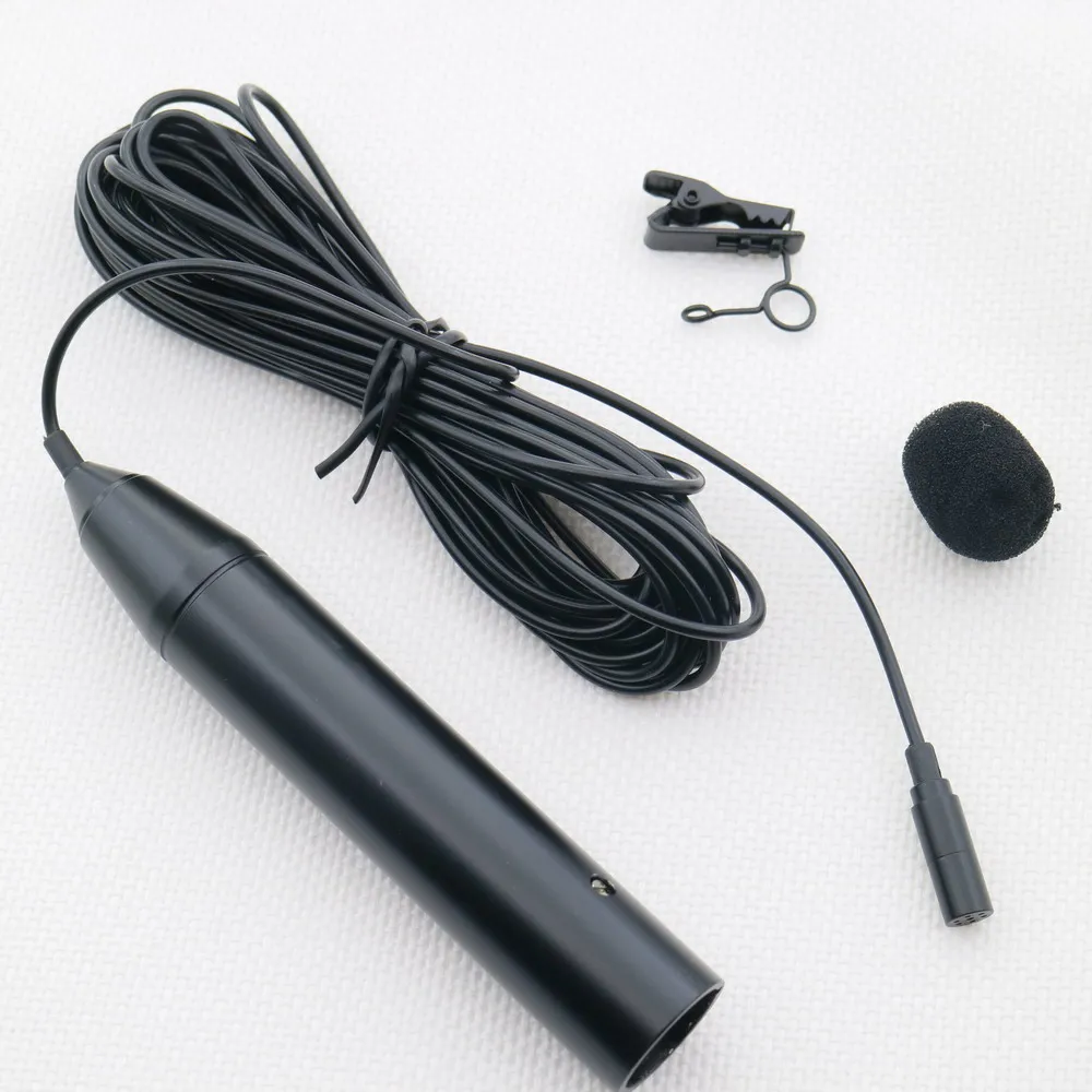 MiCWL XLR 48 В фантомное питание 3Pin петличный микрофон зажим для галстука 5 м провод