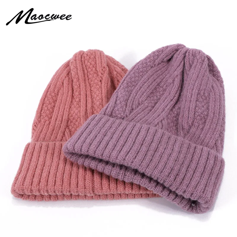 Женская и Мужская Вязаная Шапка-бини мягкая теплая шапка зимняя осенняя женская