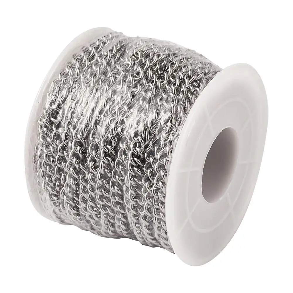 about 10m/roll 304 Stainless Steel Unwelded Curb Chains 5x3.5x1mm for bracelet necklace jewelry DIY making accessories | Украшения и