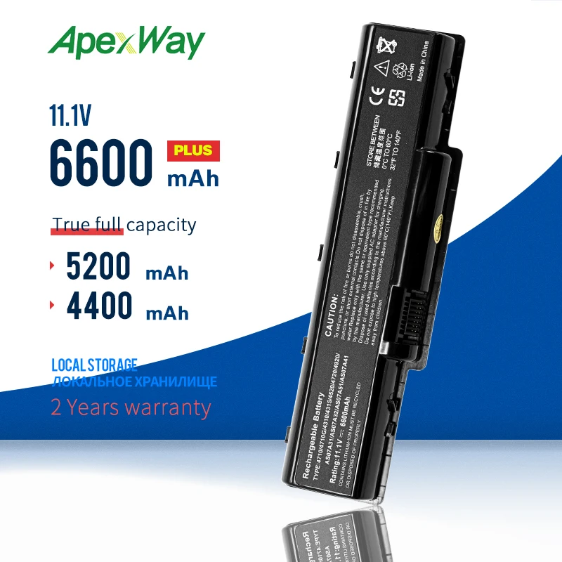 Аккумулятор Apexway для ноутбука Acer AS07A51 AS07A31 AS07A32 AS07A41 S07A51 AS07A52 AS07A71 AS07A72 AS09A61 Aspire 5542G 5740G