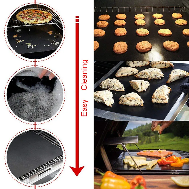 1 шт. антипригарный гриль для барбекю многоразовый коврик на открытом воздухе